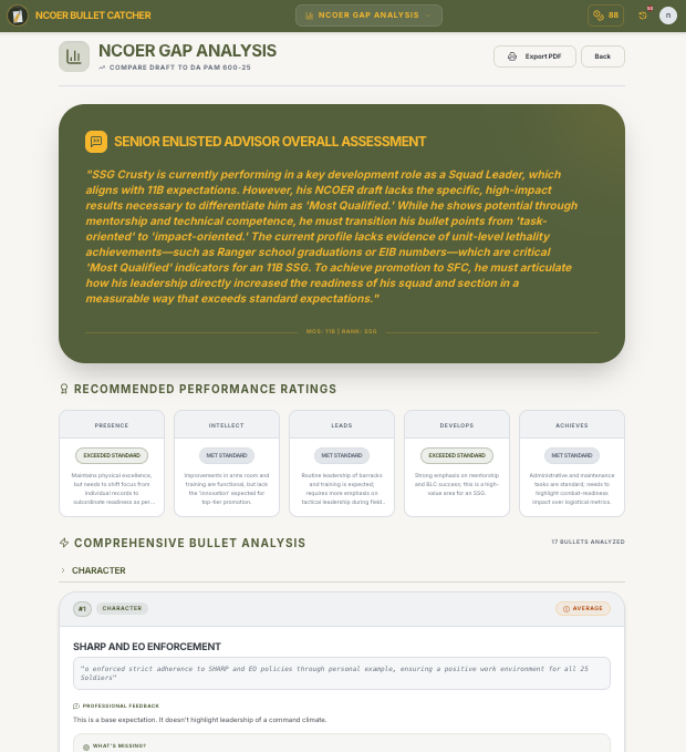 NCOER Gap Analysis Report Example